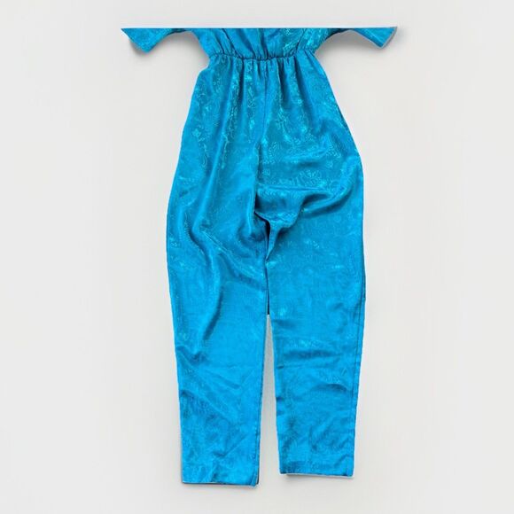 VTG Calhoun Turquoise Floral Jumpsuit Size S - Picture 3 of 7